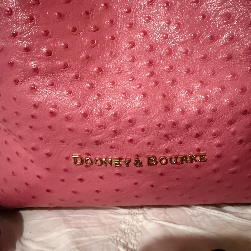 Dooney & Bourke Pink Ostrich-Embossed Tote - Picture 2 of 15